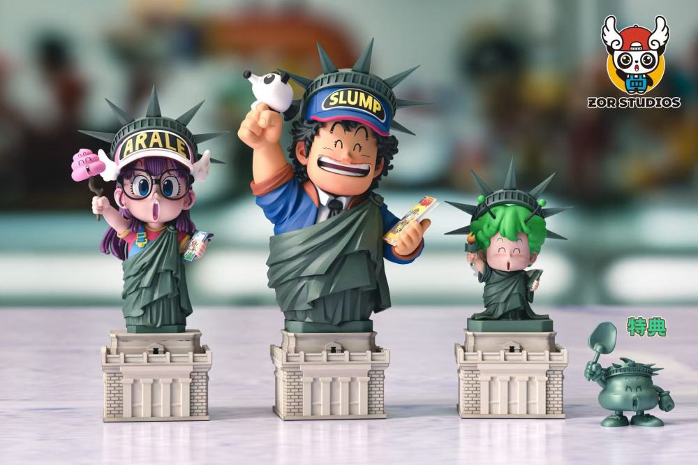 [Preorder] Zor Studio - Penguin Village Statue of Liberty Arale Trio - Dr Slump Resin Statue