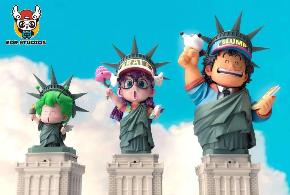 [Preorder] Zor Studio - Penguin Village Statue of Liberty Arale Trio - Dr Slump Resin Statue