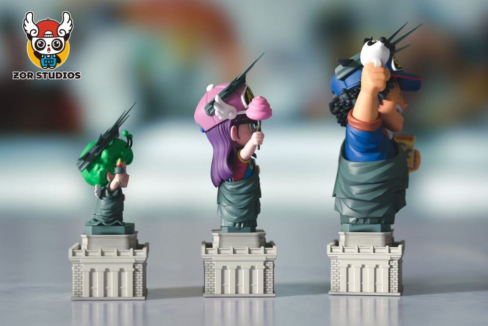 [Preorder] Zor Studio - Penguin Village Statue of Liberty Arale Trio - Dr Slump Resin Statue