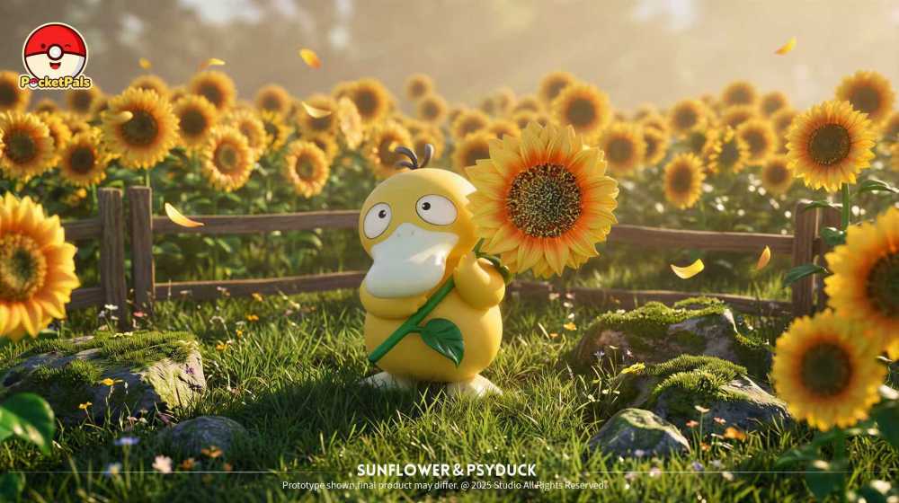 PocketPals Studio - Sunflower Psyduck - Pokemon Resin Statue