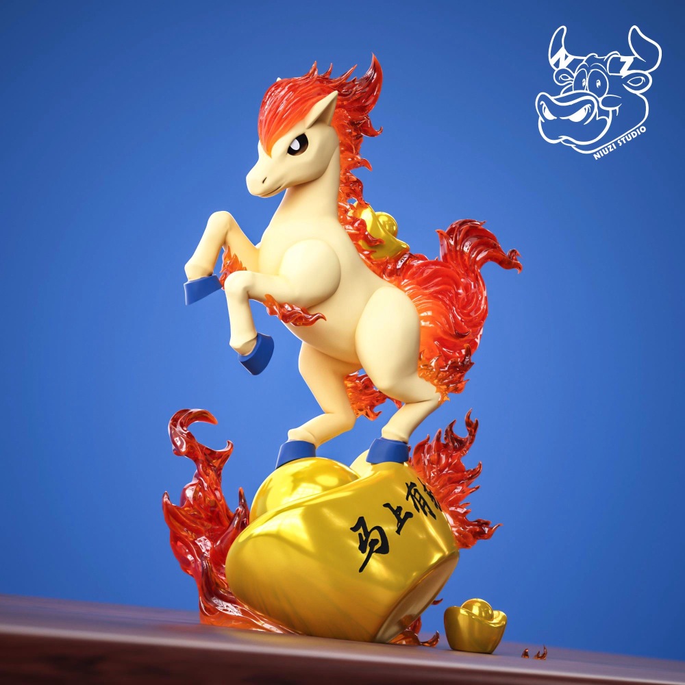 Niuzi Studio - Fortune Ponyta - Pokemon Resin Statue