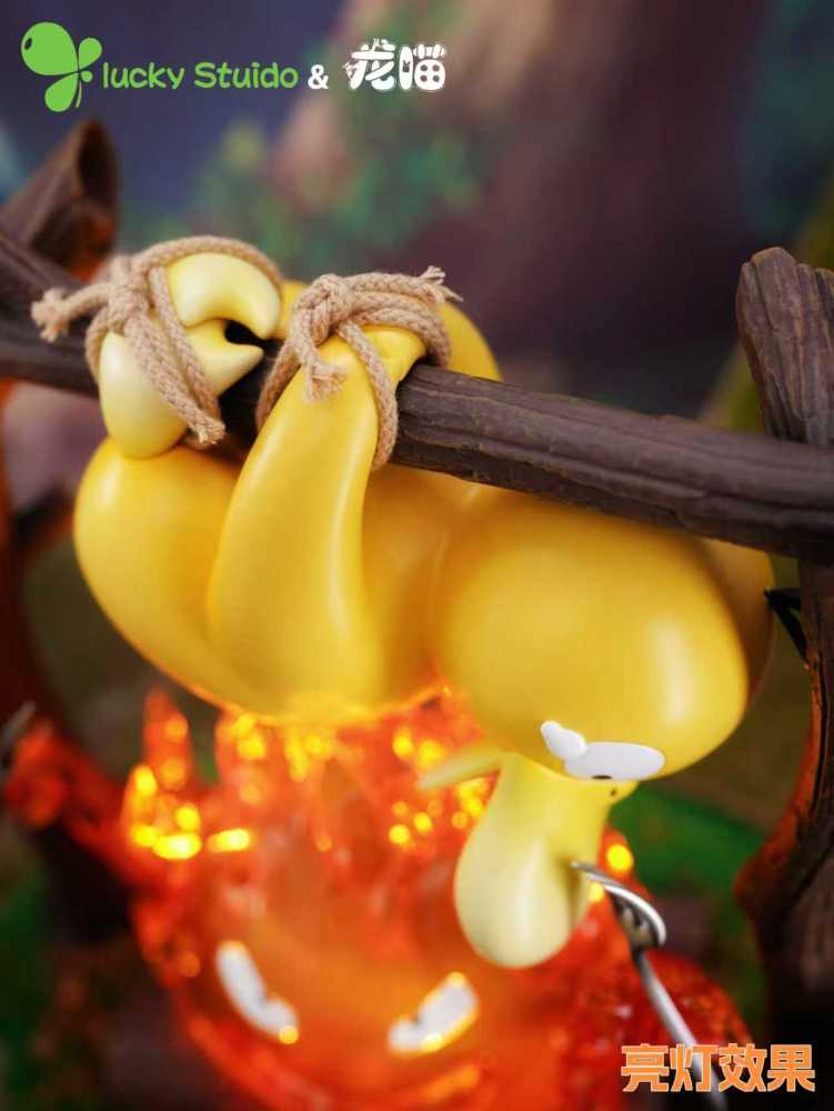Lucky Studio x LongMiao Studio - Roast Psyduck x Calcifer - Pokemon Resin Statue