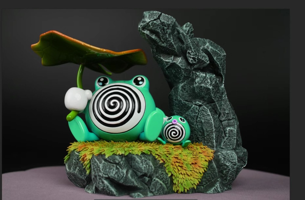 02 Studio - Poliwag x Poliwhirl Ecology Scene - Pokemon Resin Statue
