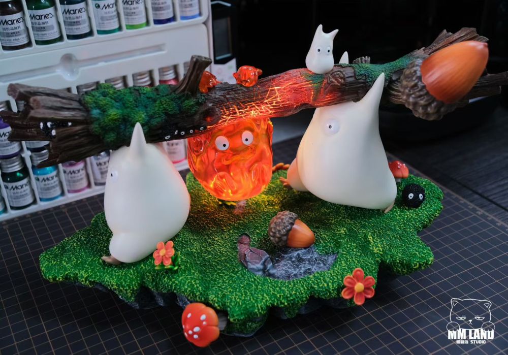 [Preorder] MMLand Studio - Calcifer x Totoro - Howls Moving Castle Resin Statue