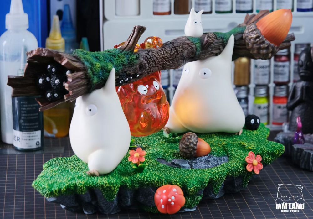 [Preorder] MMLand Studio - Calcifer x Totoro - Howls Moving Castle Resin Statue