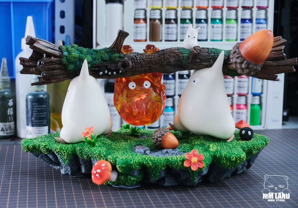[Preorder] MMLand Studio - Calcifer x Totoro - Howls Moving Castle Resin Statue