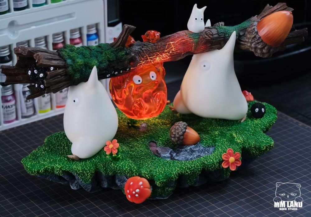 [Preorder] MMLand Studio - Calcifer x Totoro - Howls Moving Castle Resin Statue