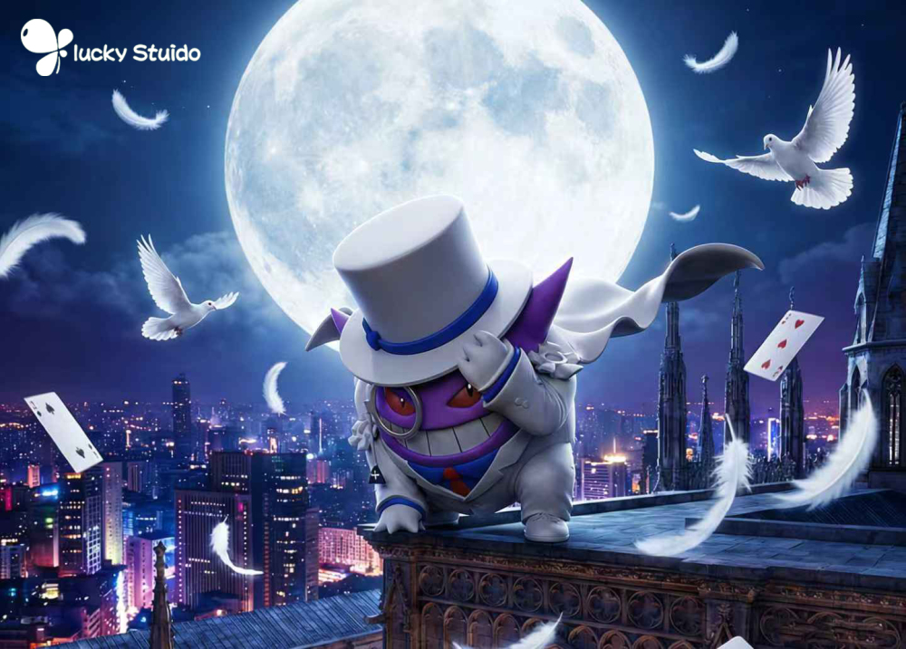 Lucky Studio - Gengar Cosplay Kaito Kid - Pokemon Resin Statue