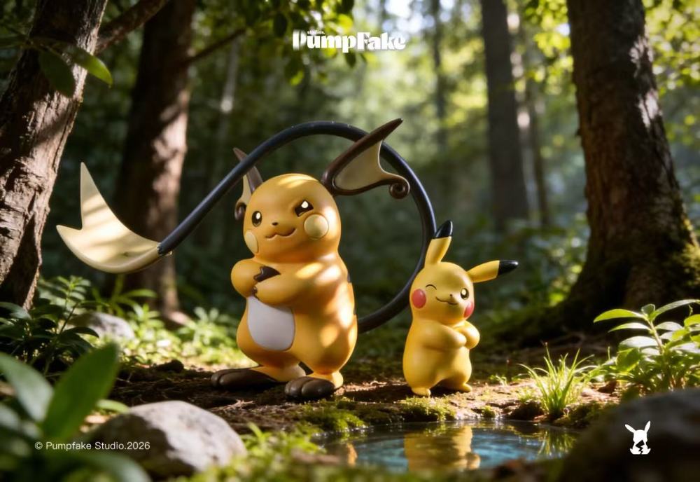 Pumpfake Studio - Pikachu x Raichu - Pokemon Scale World