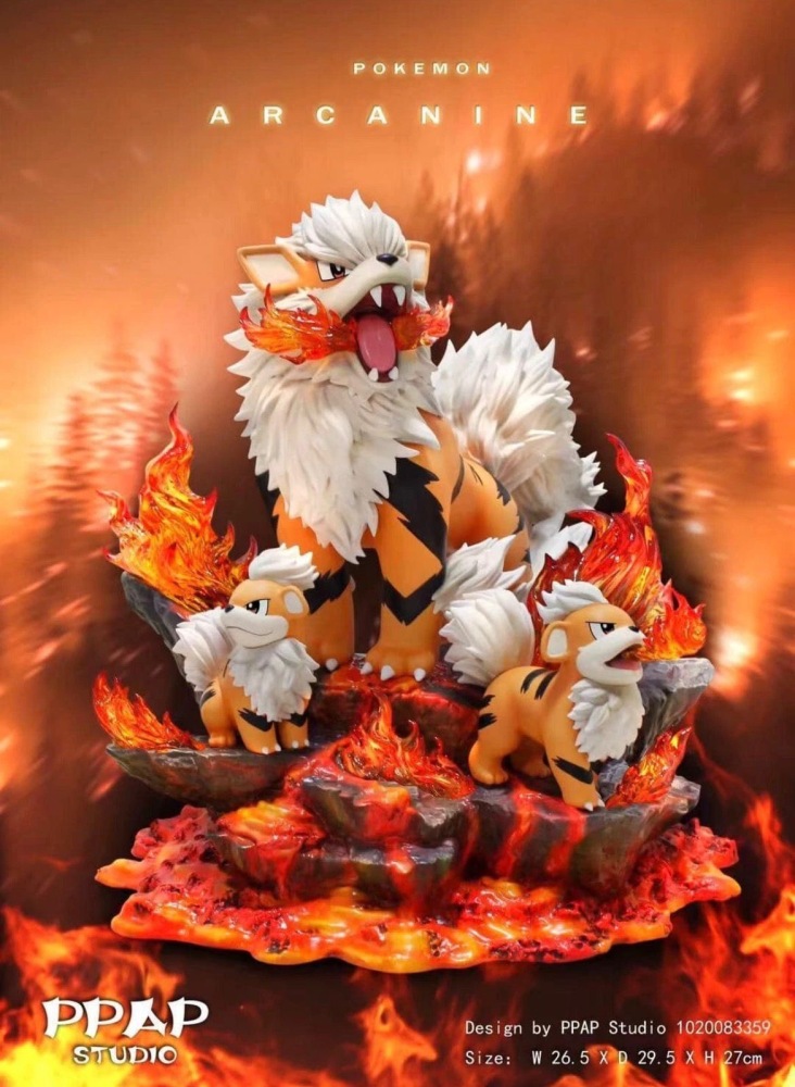 Ppap Studio - Arcanine Evolution - Pokemon Resin Statue