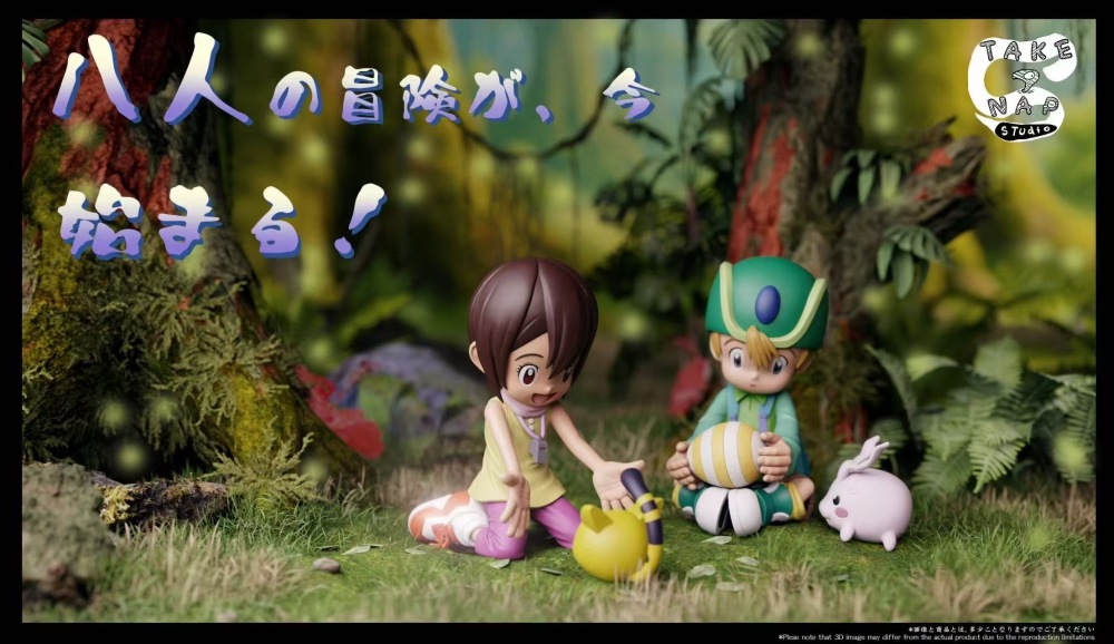 [Preorder] Take a Nap Studio - Takeru x Tokomon x Hikari Gatomon - Digimon Resin Statue