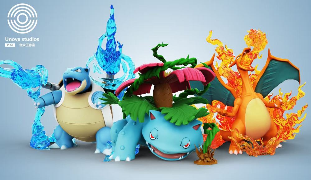 Unova Studio - Venusaur x Charizard x Blastoise - Pokemon Scale World
