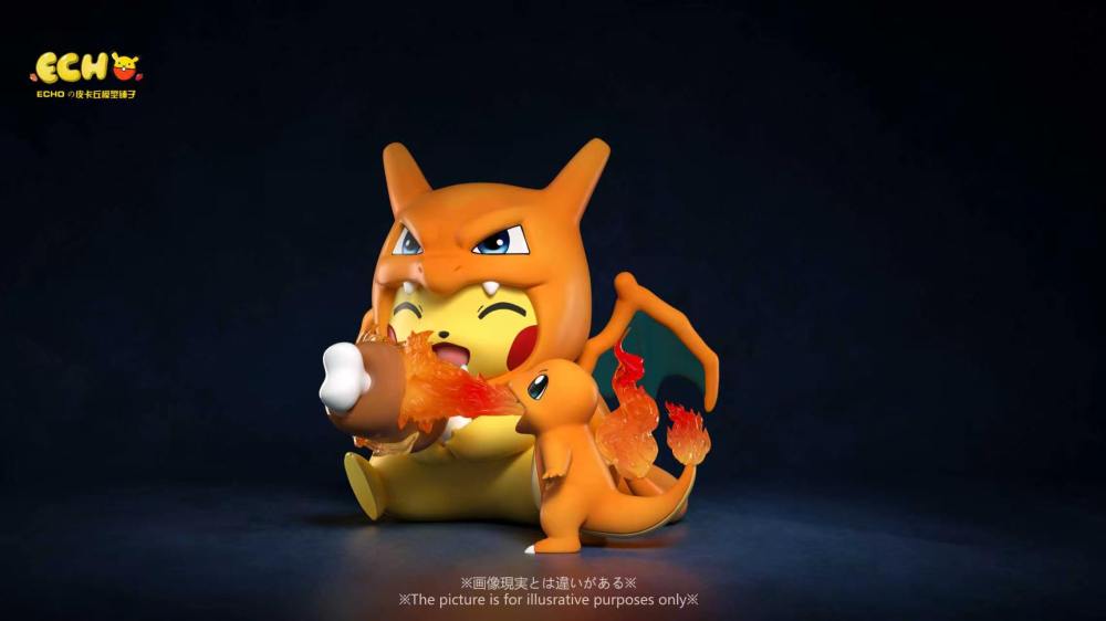 Echo Studio - Pikachu Cosplay Kanto Starters - Pokemon Resin Statue