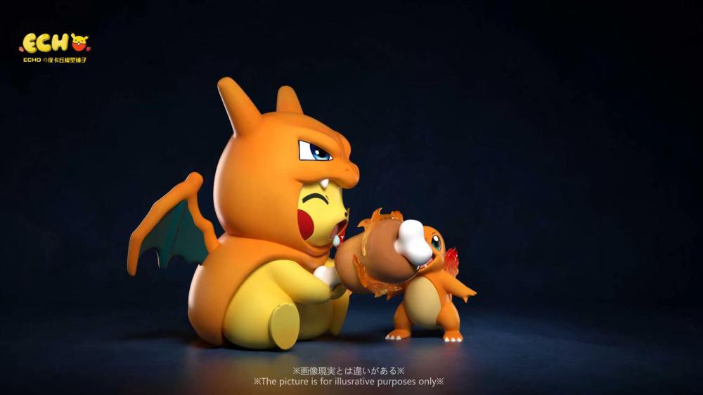 Echo Studio - Pikachu Cosplay Kanto Starters - Pokemon Resin Statue