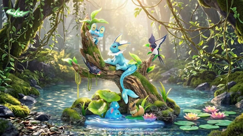 SK Studio - Vaporeon Pond Scene - Pokemon Resin Statue