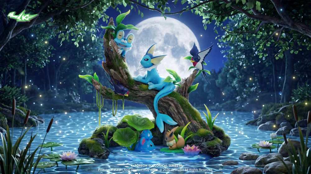 SK Studio - Vaporeon Pond Scene - Pokemon Resin Statue