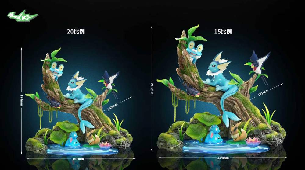 SK Studio - Vaporeon Pond Scene - Pokemon Resin Statue