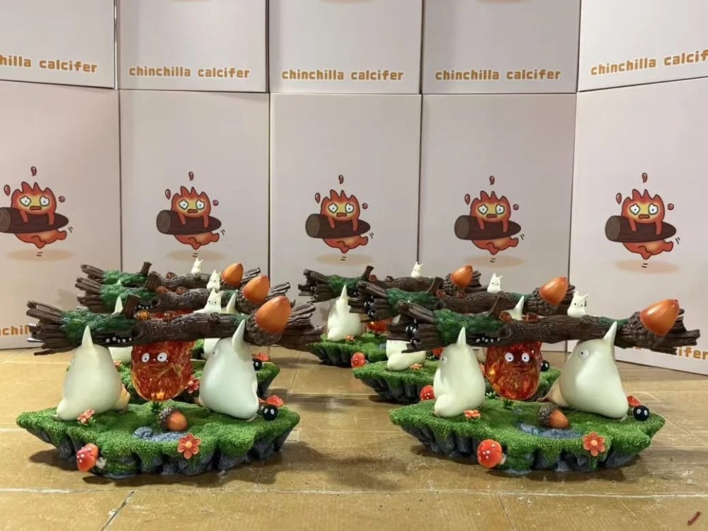 [In Stock] MMLand Studio - Calcifer x Totoro - Howls Moving Castle Resin Statue