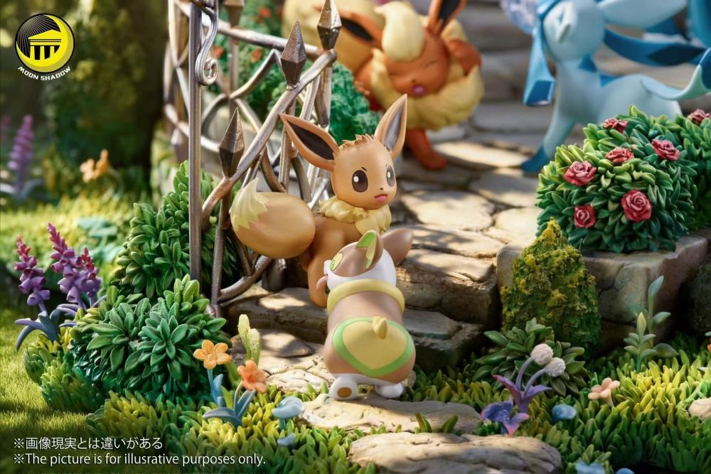 Moon Shadow - Eevee Family Garden Scene - Pokemon Resin Statue