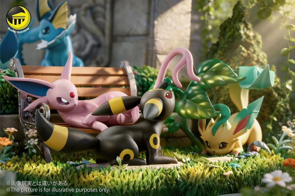 Moon Shadow - Eevee Family Garden Scene - Pokemon Resin Statue