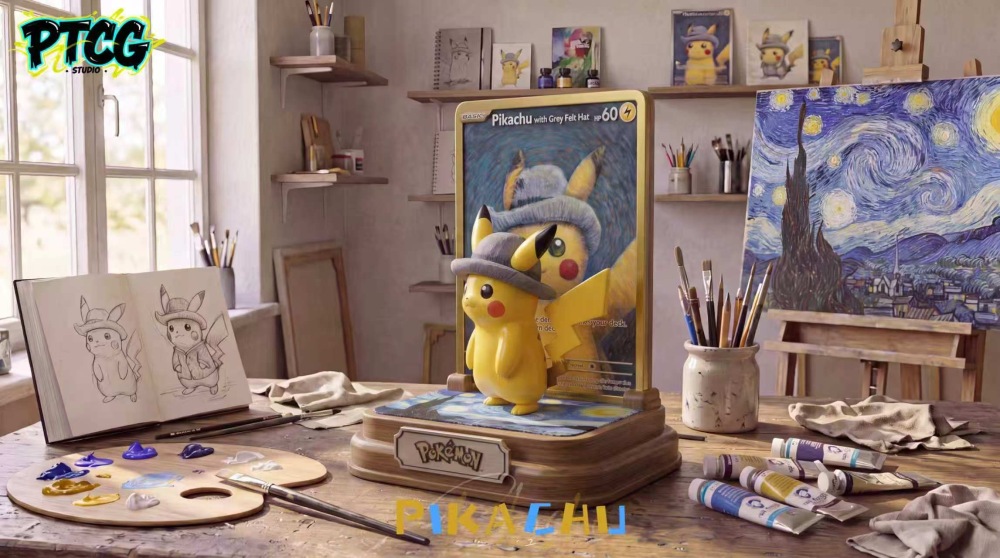 PTCG Studio - Pikachu Van Gogh - Pokemon Resin Statue