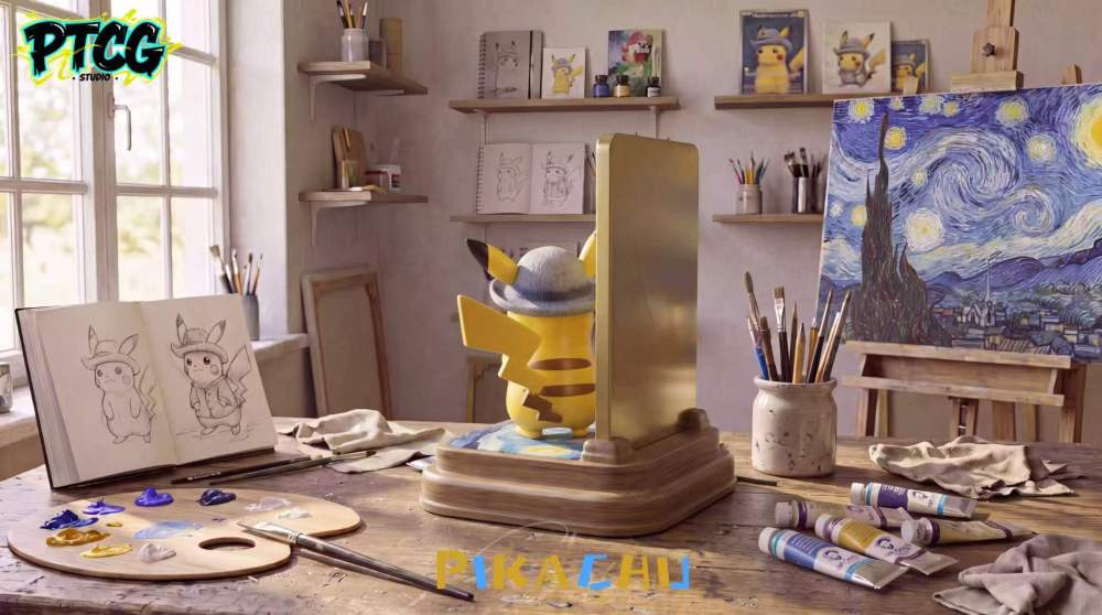 PTCG Studio - Pikachu Van Gogh - Pokemon Resin Statue