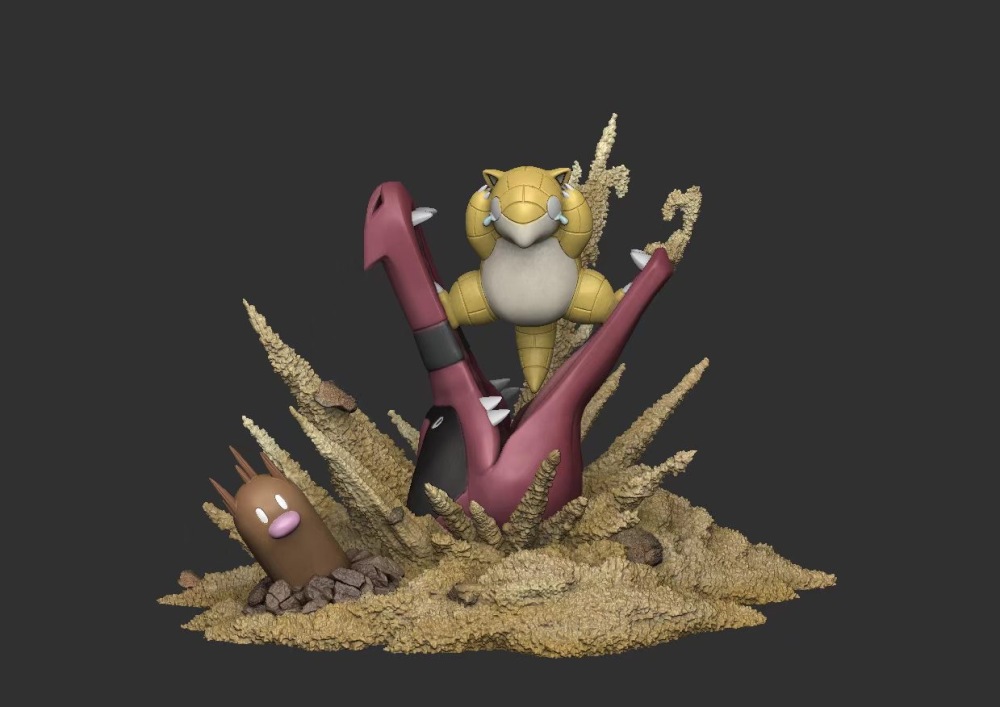 Zoo Studio - Startled Sandshrew - Pokemon Resin Statue