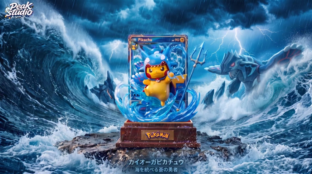 Peak Studio - Kyogre Cap Pikachu - Pokemon Resin Statue