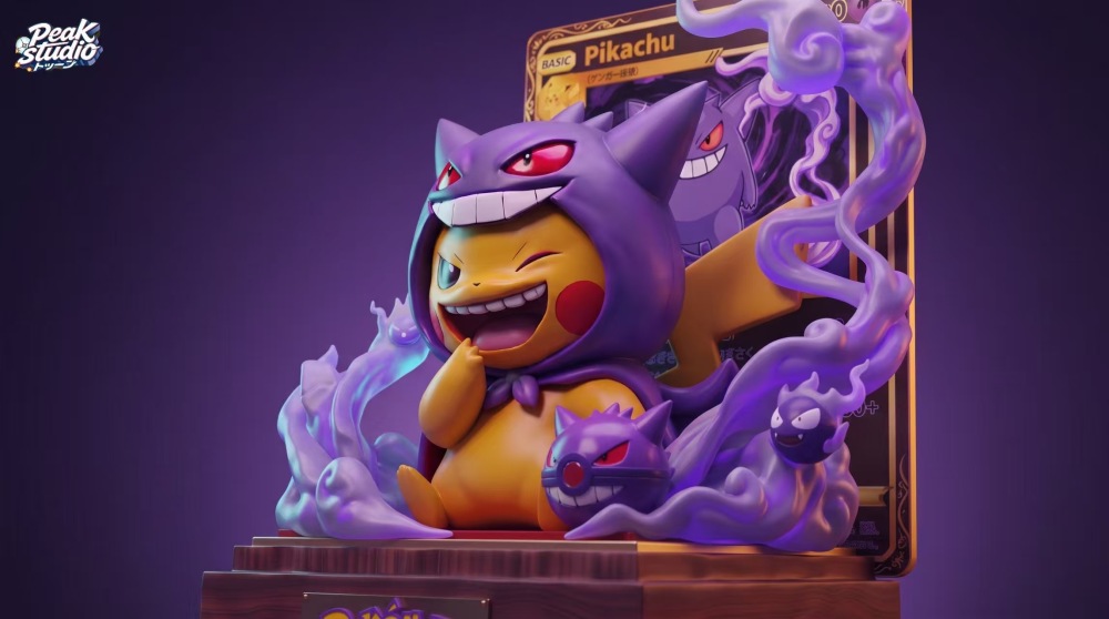 Peak Studio - Gengar Cap Pikachu - Pokemon Resin Statue
