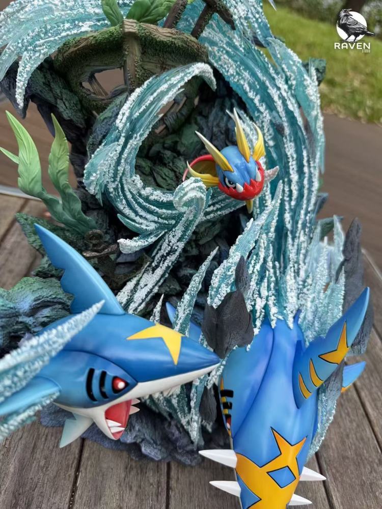 Raven Studio - Sharpedo Evolution - Pokemon Resin Statue