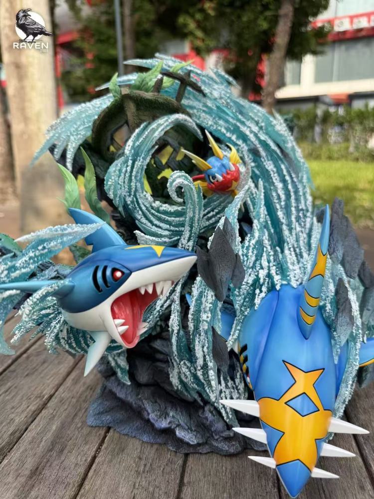 Raven Studio - Sharpedo Evolution - Pokemon Resin Statue