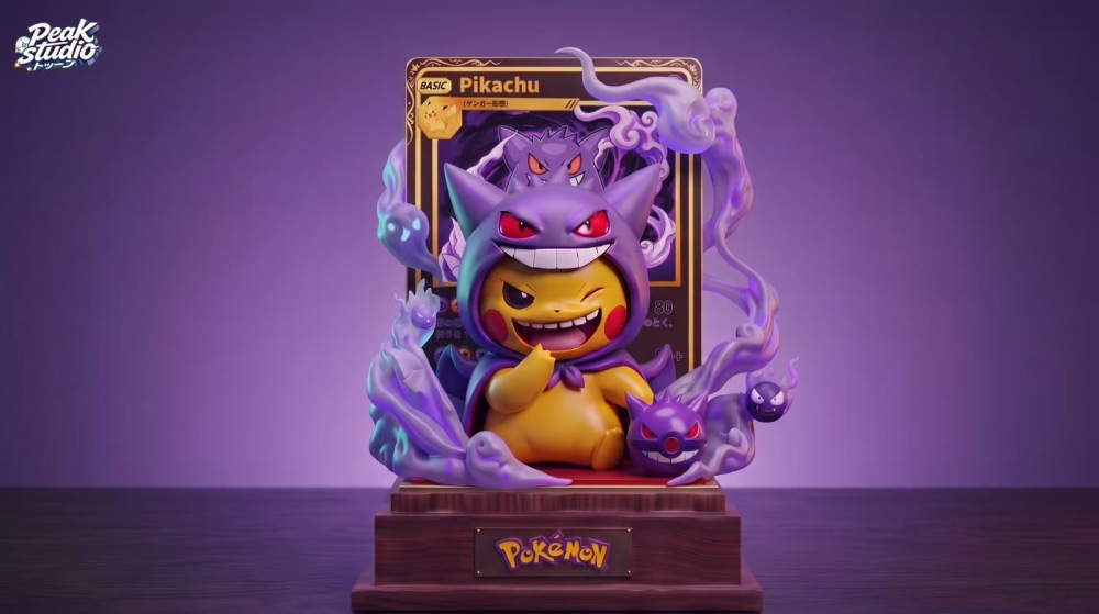 Peak Studio - Gengar Cap Pikachu - Pokemon Resin Statue