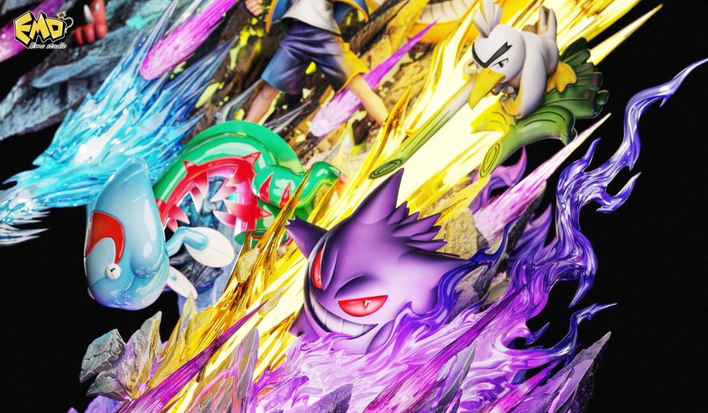 Emo Studio - Ash Champion Team - Pokemon Resin Statue