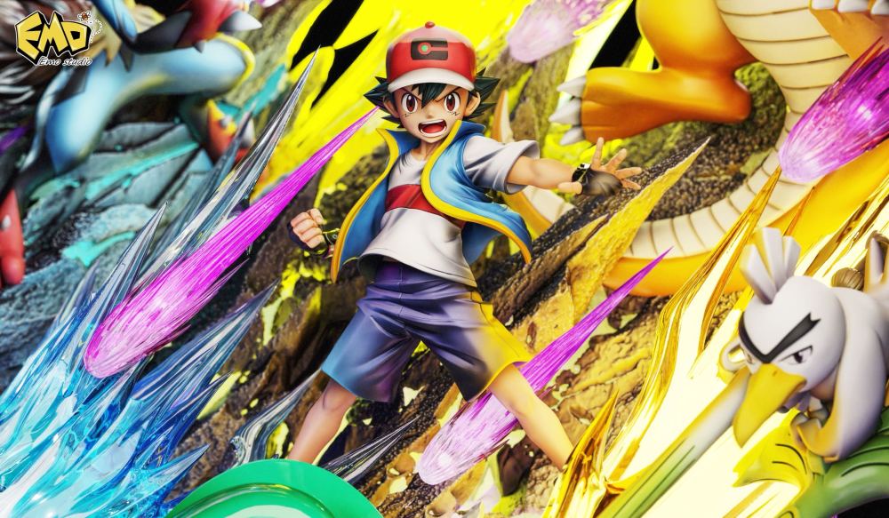 Emo Studio - Ash Champion Team - Pokemon Resin Statue