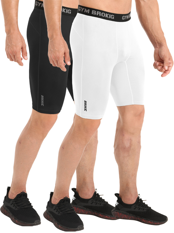 BROKIG 2 Pack Compression Shorts