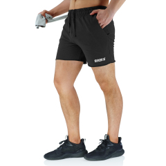 BROKIG Men's Gym Workout Shorts 5"with Zipper Pockets