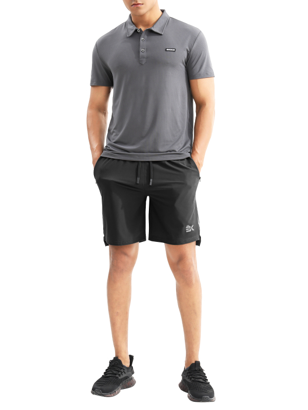 BROKIG Men's Workout Shorts with Zip Pockets
