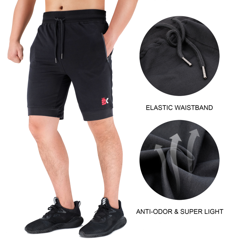 BROKIG Men's APEX Athletic Gym Shorts with Zip Pockets