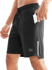 BROKIG Men's Workout Shorts with Zip Pockets