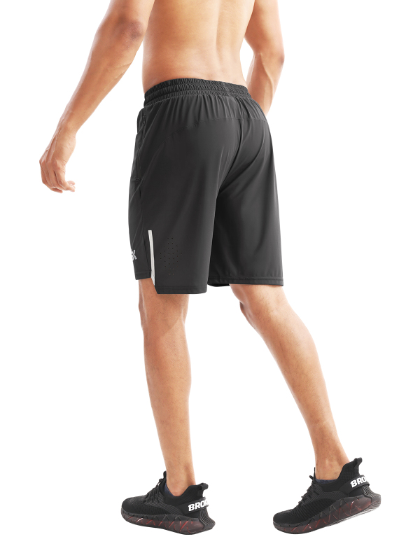 BROKIG Men's Workout Shorts with Zip Pockets