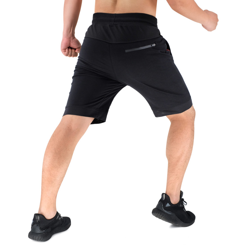 BROKIG Men's APEX Athletic Gym Shorts with Zip Pockets