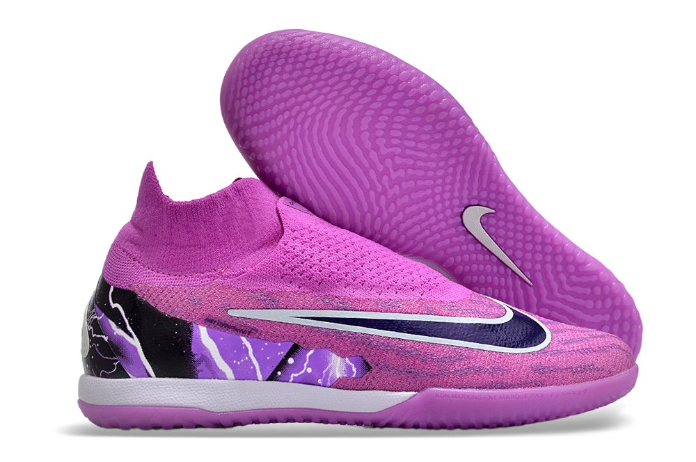 Nike High top Phantom double waterproof fish silk fully knitted flat MD sole football shoes
