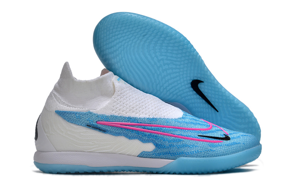 Nike High top Phantom double waterproof fish silk fully knitted flat MD sole football shoes