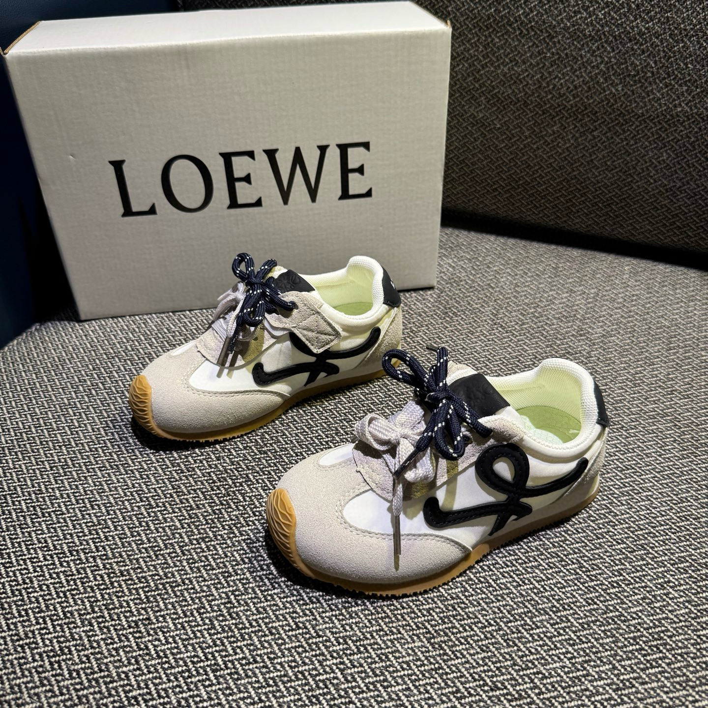 Loewe two-color shoelace collaboration  children's shoes