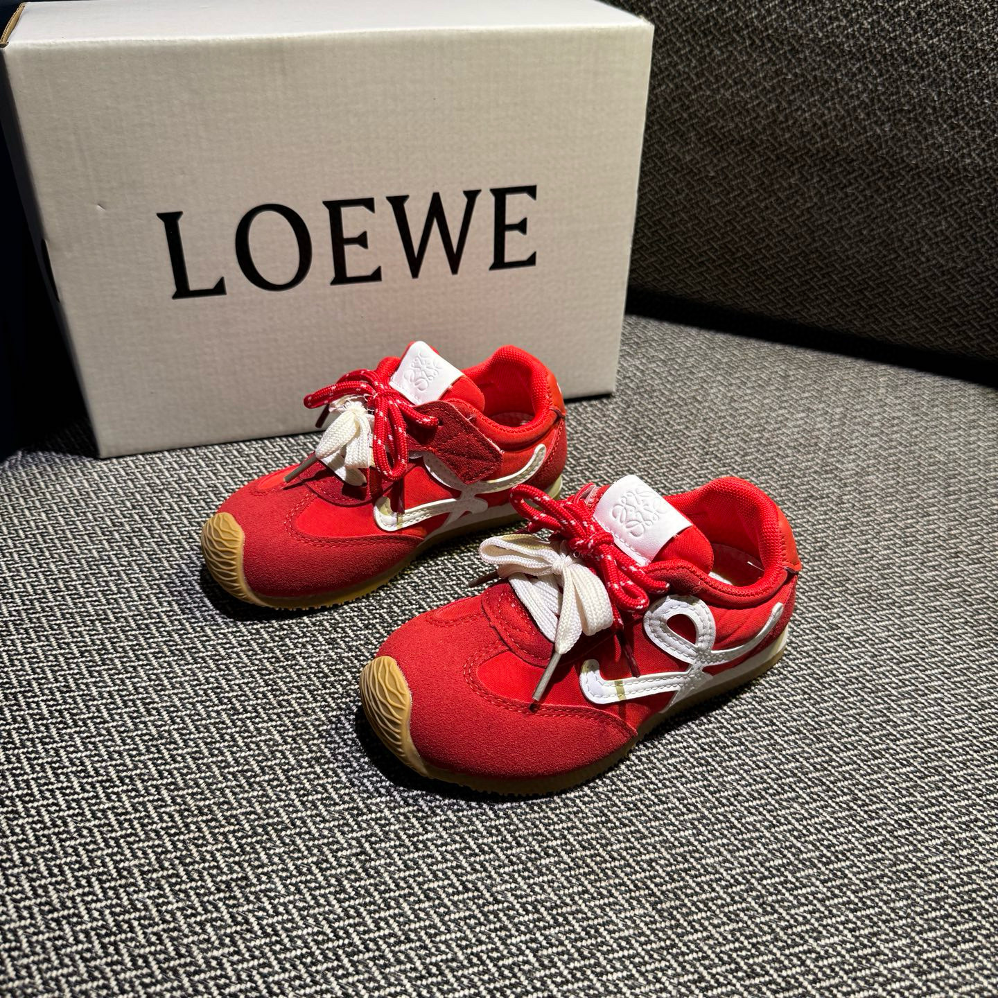 Loewe two-color shoelace collaboration  children's shoes
