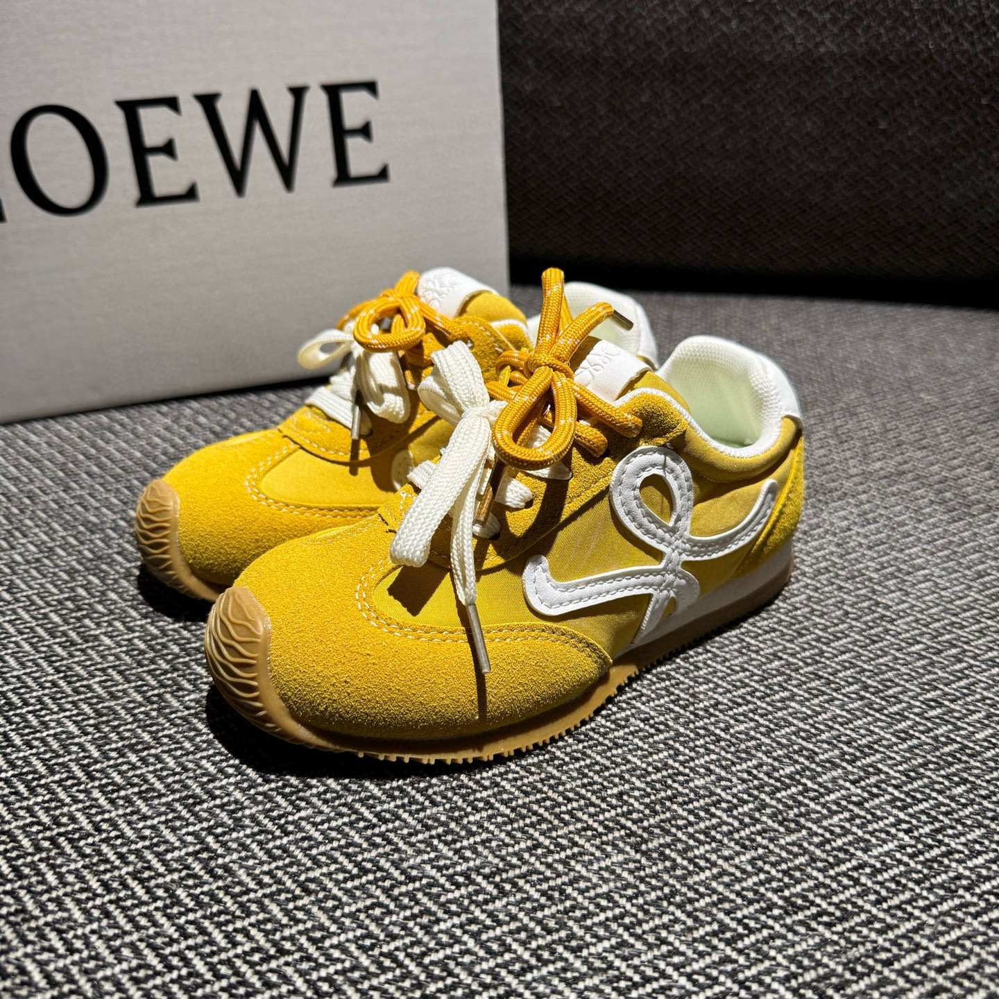 Loewe two-color shoelace collaboration  children's shoes
