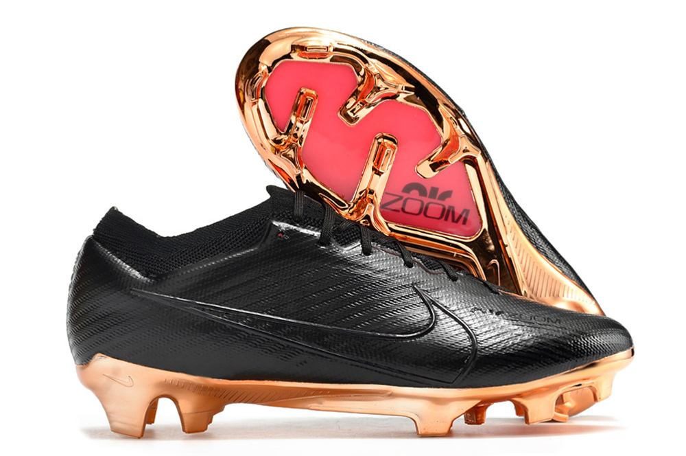 Nike Assassin XV Black and Gold Built-in Full Air Cushion Waterproof Knitted FG Football Shoes