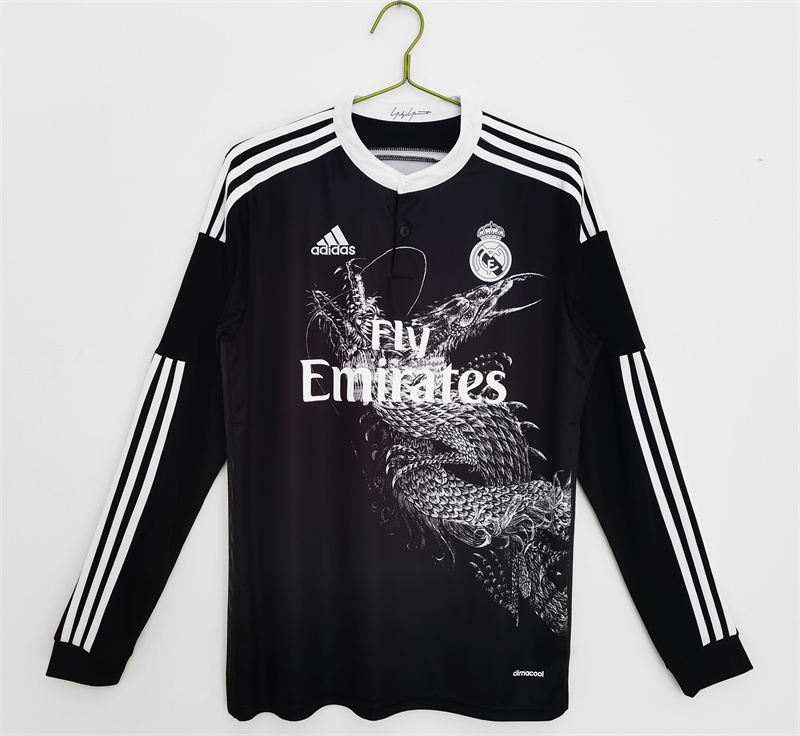 Long sleeve Adult  Real Madrid 2014-15 home  Soccer Retro Jersey