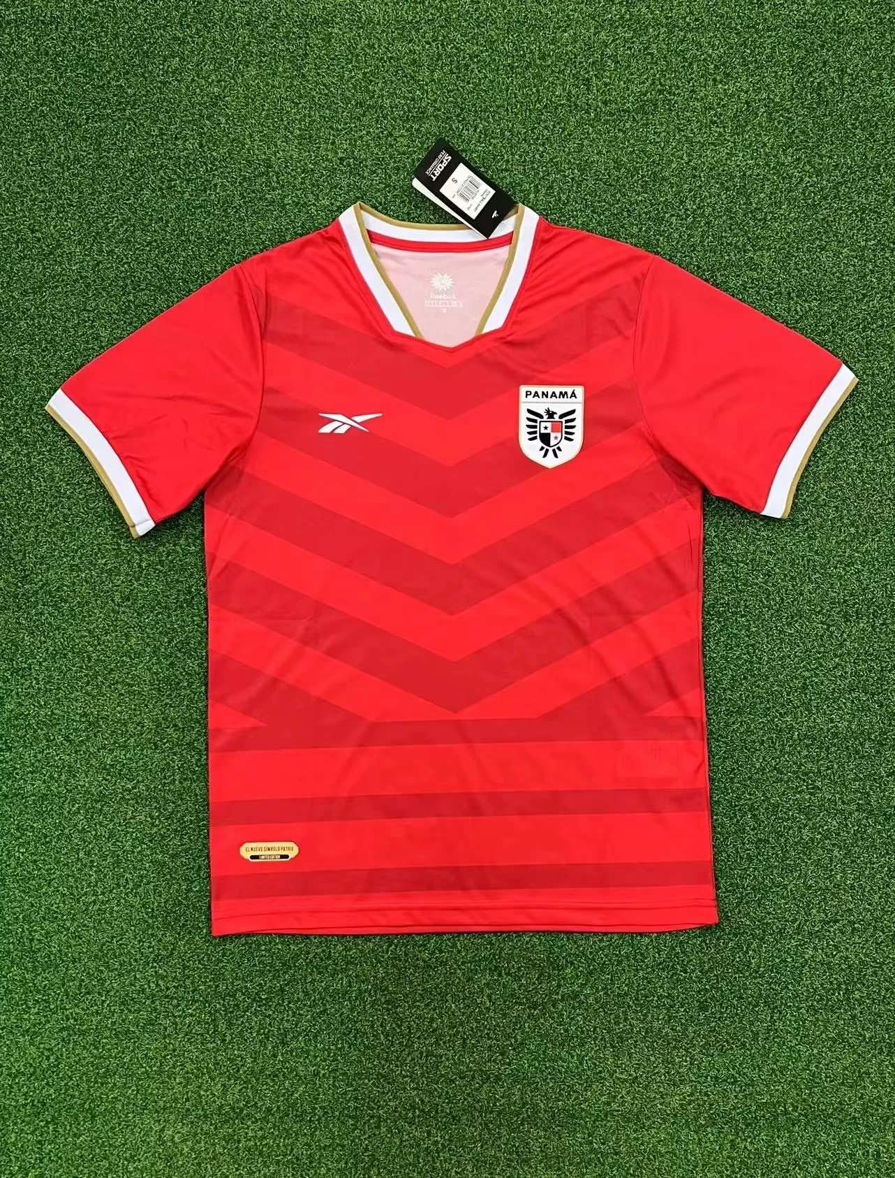 European Cup national team Panama 2024 Red, black soccer jersey