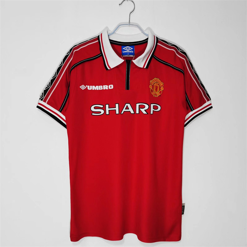 Adult 1998-99 Manchester United home and away Soccer Retro Jersey